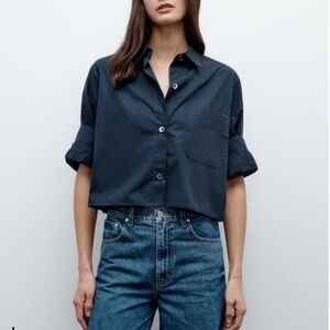 TWP NEXT EX SHIRT WITH CRYSTALS MIDNIGHT